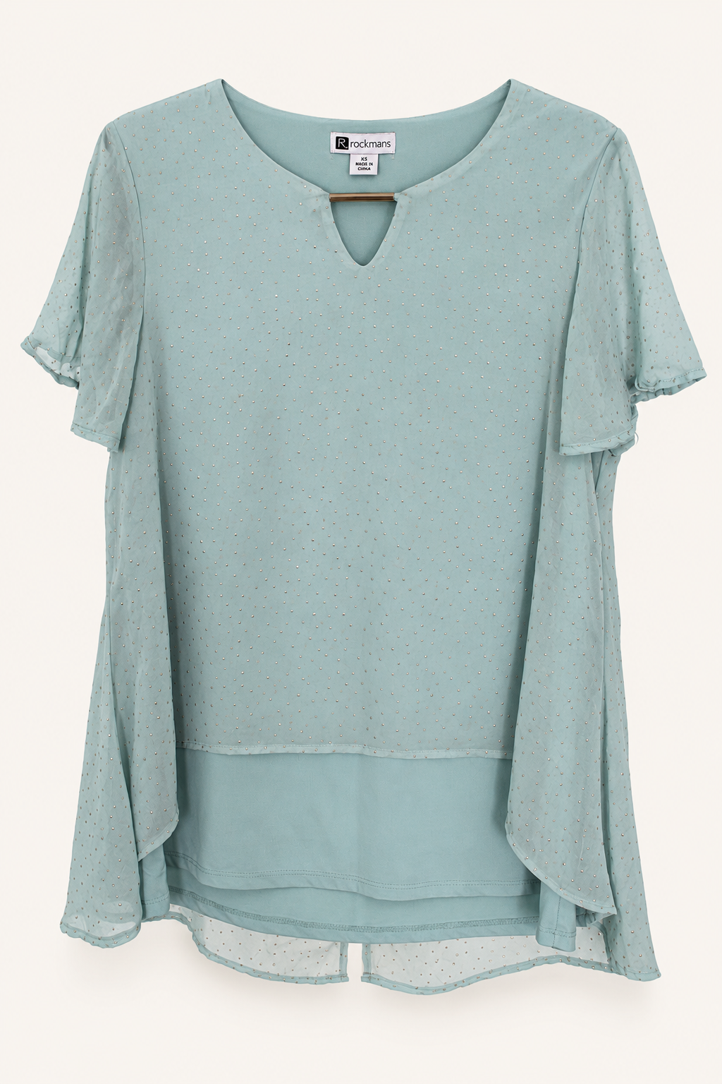 CR-0060, garment-only front view. AI-edited from the actual garment photo; hanger and background removed.