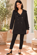 AI-generated front model view of GUESS Dark Asymmetric-Zip Coat