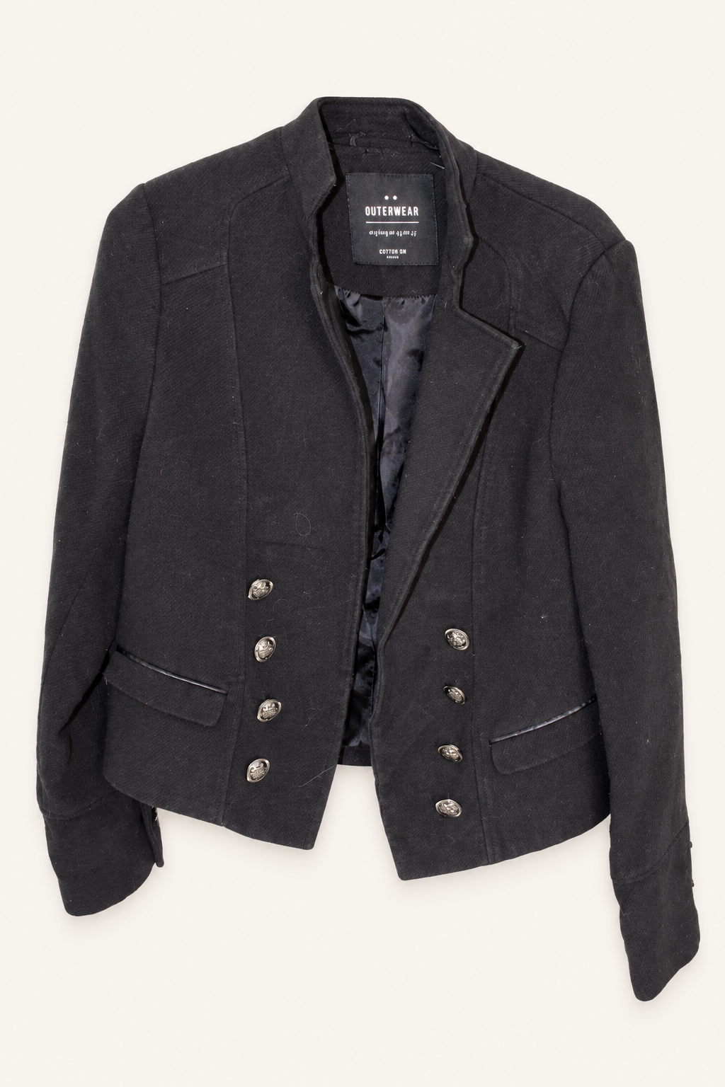 CR-0069, garment-only front view. AI-edited from the actual garment photo; hanger and background removed.